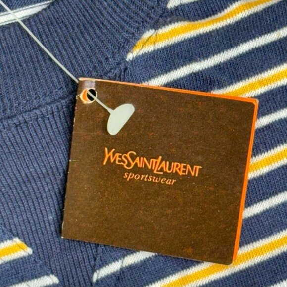 Vintage NWT Yves Saint Laurent Sportswear Striped Long Sleeve Shirt - Picture 10 of 11